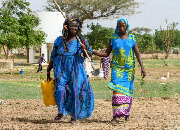 Deux femmes sénégalaises dans un champ